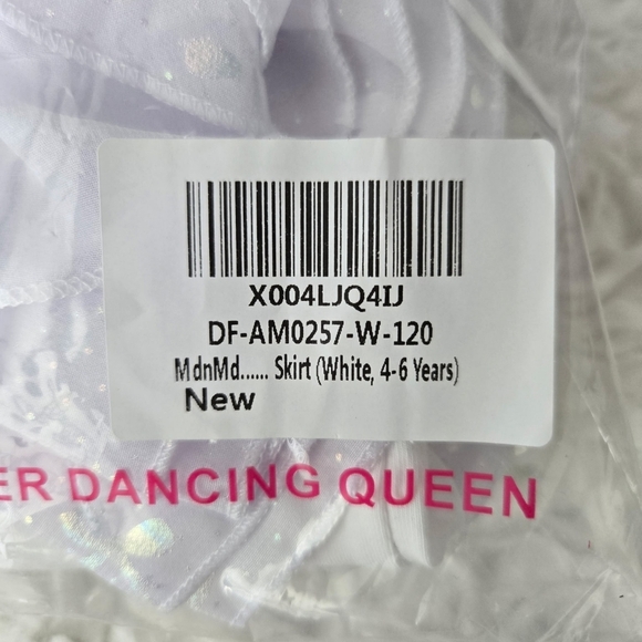 MdnMd Bow Print Girls Ruffle Sleeve Ballet Dance Dress Tutu Skirted Leotard. Whi - Picture 10 of 10